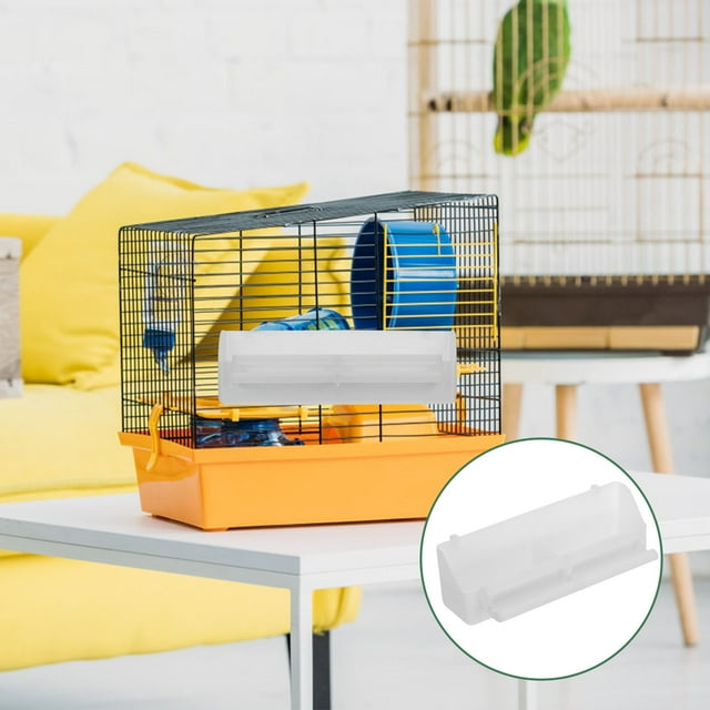 unbranded Automatic Parrot Feeder White Hanging Bird Food Tray with Antisplash Prevention Feature