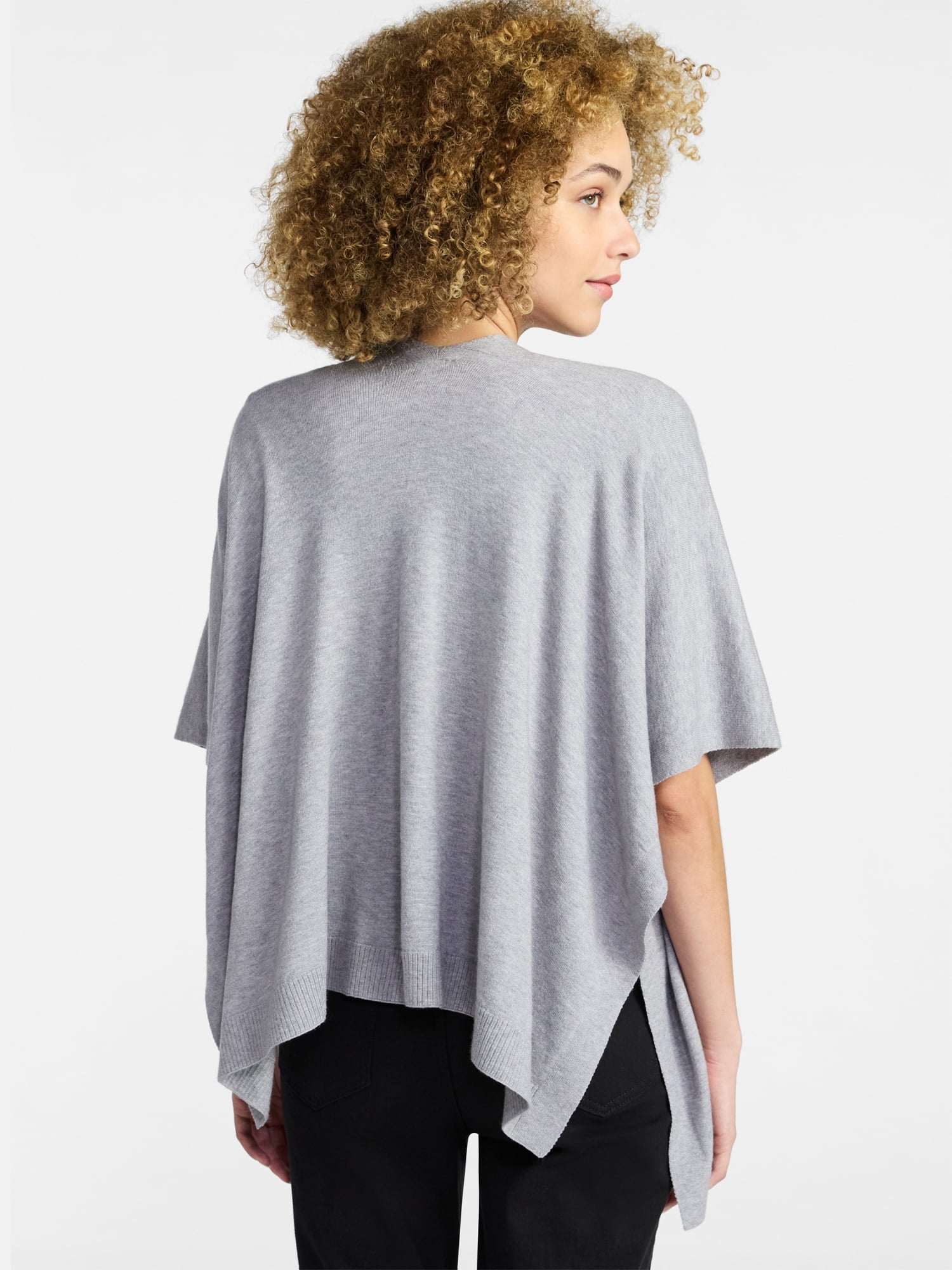Time and Tru Women's Lightweight Open Front Knit Wrap, Sizes S to 3XL
