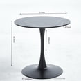 thumbnail image 6 of Black Marble Round Dining Table, 31.5" Tulip Table Kitchen Dining Table 2-4 People with MDF Table Top & Pedestal Base, Mid-Century End Table Leisure Coffee Table Office Living Room Table, 6 of 17