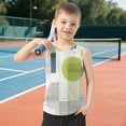 thumbnail image 6 of Modern Dots Squares in Green and Gray Vest Undershirt Tank Top Sleeveless Quick Dry 9-10Y, 6 of 7