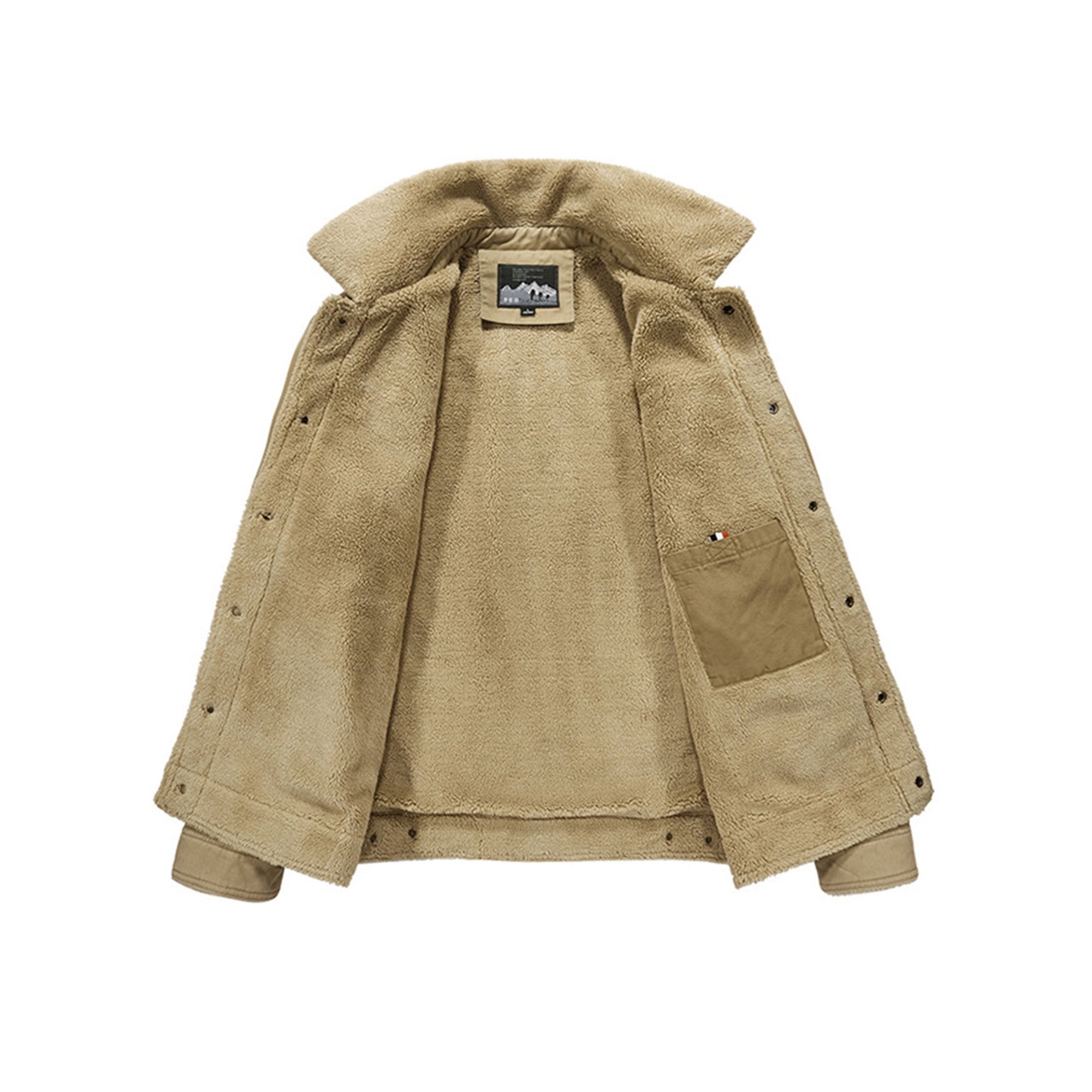 Manteau homme hiver col revers doublure en ouatine polaire chaud sale