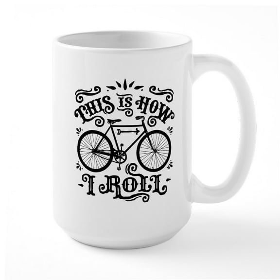 CafePress - Funny Cycling Large Mug - 15 oz Ceramic Large White Novelty Mug