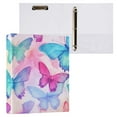 thumbnail image 3 of Butterflies Painting 3 Ring Binders 1.5 inch Hardcover File Folders with Interior Pockets A4 Size Organizer for School Office Hospital, 3 of 8