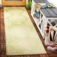thumbnail image 3 of SAFAVIEH Courtyard Kirsten Geometric Indoor/Outdoor Area Rug, Spa, 6'7" x 6'7" Square, 3 of 5
