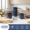 thumbnail image 4 of Onader 14OZ Coffee Mugs Set of 4, Stoneware Tea Mug Set with Handle, Ceramic Cups for Latte/Cocoa/Cappuccino, Dishwasher & Microwave Safe - Starry Blue, 4 of 8