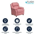 thumbnail image 4 of Deluxe Padded Contemporary Pink Vinyl Kids Recliner with Storage Arms, 4 of 9