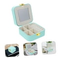 thumbnail image 6 of Jewelry Organizer Travel Jewelry Box Travel Jewelry Organizer and Storage Small Jewelry Organizer Box for Girls Women with Mirror, Blue, 6 of 7