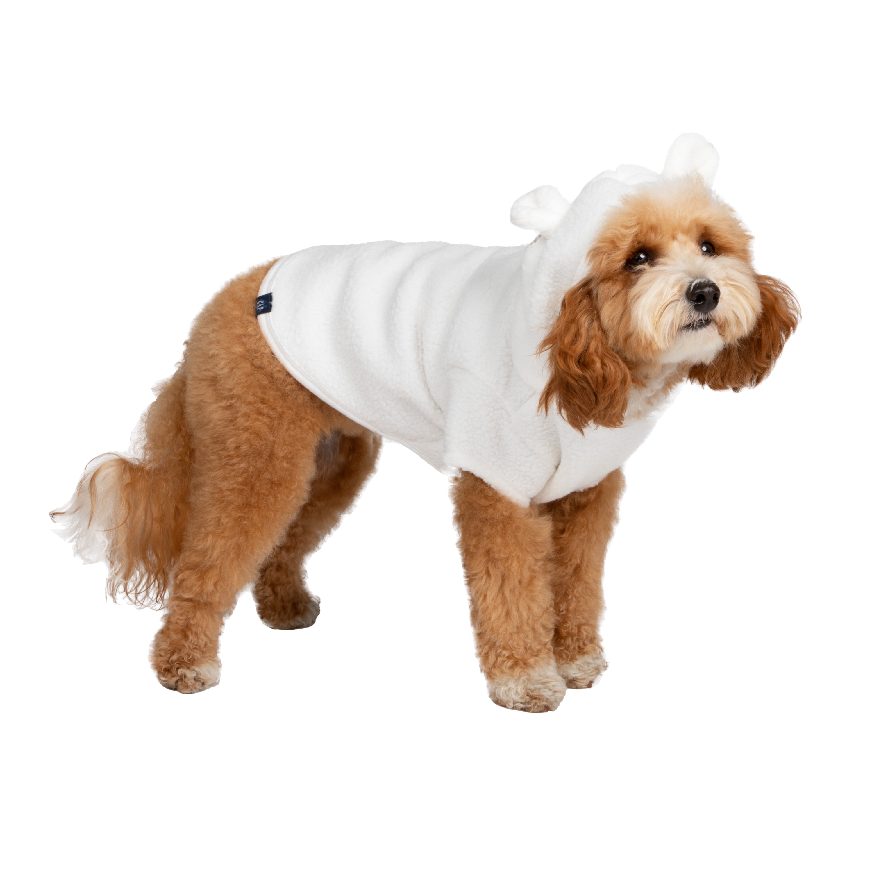 Gap Pet, Dog Clothes, Recycled White Sherpa Bear Ear Pet Hoodie