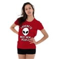 thumbnail image 4 of Funny Nerdy Aliens UFOs Believers Womens Slim Fit Graphic Tee Brisco Brands L, 4 of 5