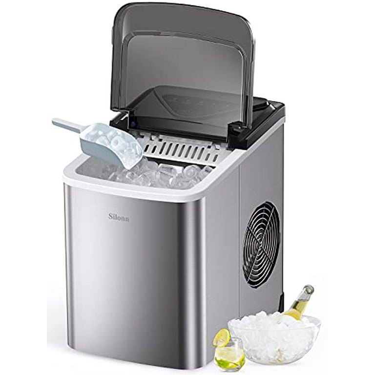 Countertop Bullet Ice Maker with Ice Basket Handle (26 Lbs) – Silonn