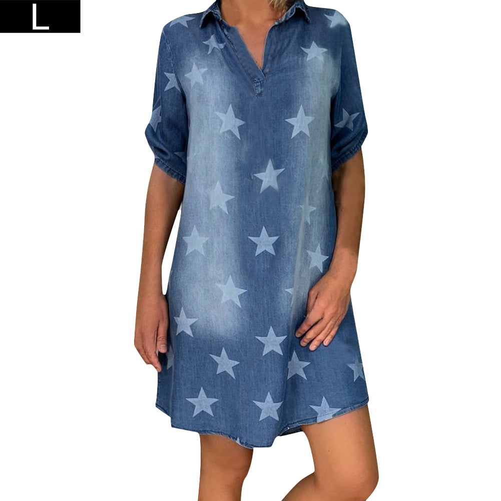 denim pullover dress