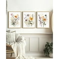 thumbnail image 6 of Flower Wall Decor 11x14in Natural Framed Colorful Floral Wall Hanging Decor Botanical Pictures Framed Canvas Wall Art for Office Dining Room Hallway, 6 of 6
