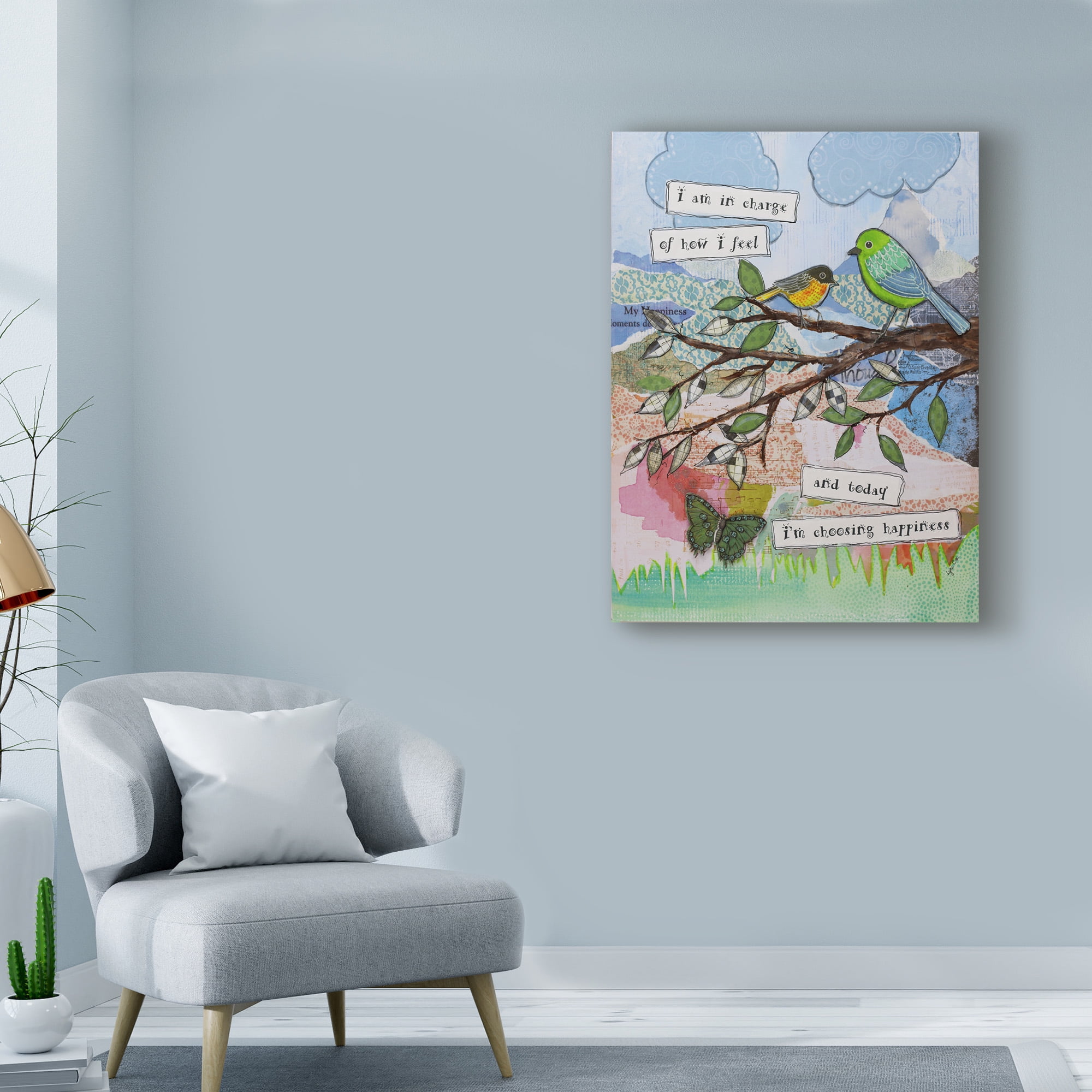 Trademark Fine Art 'Bird Of Happiness' Canvas Art by Let Your Art Soar