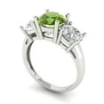 thumbnail image 2 of Three-Stone Engagement Ring for Women - 2.5ct Natural Peridot in 14K White Gold Promise Ring, 2 of 6