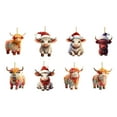 thumbnail image 3 of Christmas Highland Cow Advent Calendar, 24 Days Of Christmas Countdown Calendar Hanging Ornament, Christmas Tree Cartoon Cow Decorative Pendants, 3 of 8