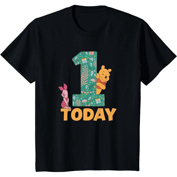Winnie the Pooh & Piglet Birthday 1 Year Old Today Unisex Softstyle T-Shirt for Men Women Kids
