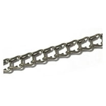 Ladder Chain 5ft - Silver Plated Stainless Steel - 1/4" Decorative Chain for Hanging Glass, Crafts, & Projects - Strong Brass-Plated Link Chain