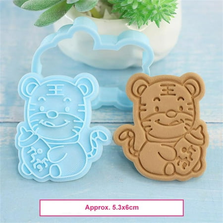 

Tiger Cartoon Biscuit Mold DIY Cookie Cutter 3D Biscuit Fondant Mold Animal Decorating Cake Baking Tools Kitchen Cooking Tools