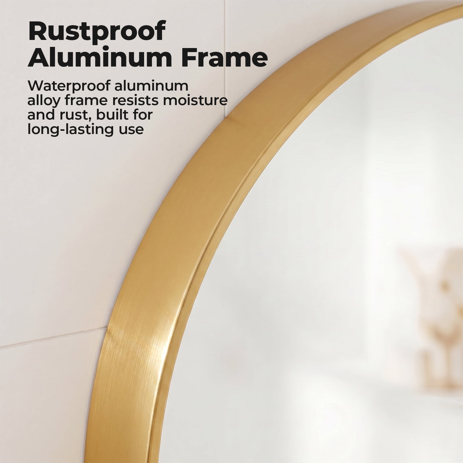 Alvantor Shatterproof HD Bathroom Mirror in Gold Black for Entryway and Bedroom, 20/24/30 inch