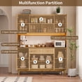 thumbnail image 4 of RichYa Kitchen Pantry with RGB LED Light,2 Drawers Hutch Storage Cabinet with Doors & Adjustable Shelves,Cupboard Buffet for Dining Room,Wood, 4 of 7