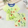 thumbnail image 2 of ZIXKCGDSE Boys Summer Outfits Kids Cotton Short Sleeve Shirt and Shorts Cute Clothing Set Size 3-4 Years, 2 of 4