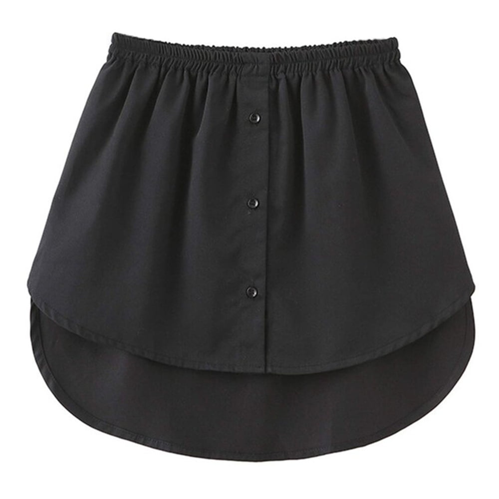 Shirt Extenders Adjustable Layering Fake Tops Lower Sweep Hem with Elastic Waist Band Mini Skirt
