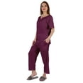 thumbnail image 3 of Inkmeso Short Sleeve Nightwear Pajama Set For Women Henley T-Shirt & Pajama Sleepwear Set, 3 of 7