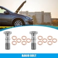 thumbnail image 2 of 2pcs M10x1.25 Thread Turbo Brake Line Banjo Bolt with Copper Washers Double Banjo Bolt 30mm Length, 2 of 6