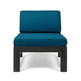thumbnail image 5 of GDF Studio Makayla Outdoor 3 Seater Acacia Wood Sofa Sectional, Dark Gray and Dark Teal, 5 of 12