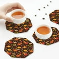 thumbnail image 7 of Disketp Thanksgiving Turkey Funny Coasters,6 Pcs Leather Coasters with Holder, Perfect Housewarming Hostess Gifts,Protect Furniture from Water Marks Scratch and Damage,Octagon, 7 of 7