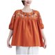 thumbnail image 1 of Primavera Tops para las Mujeres Algodón, Algodón Y Lino Impreso, Manga Corta Cuello Redondo Top / Camisa, 1 of 3