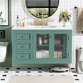 thumbnail image 2 of 36'' Wall Mounted Bathroom Vanity with Ceramic Sink, Floating Bathroom Storage Cabinet with 3 Drawers, Solid Wood Frame Bathroom Cabinet, 2 of 9