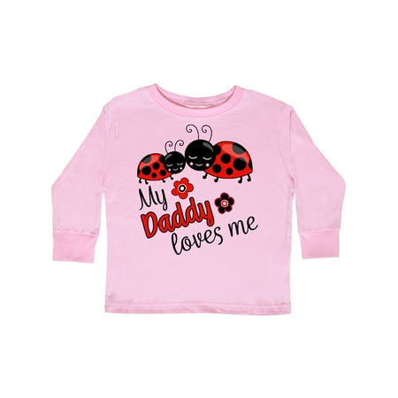

Inktastic My Daddy Loves Me with Cute Ladybugs Gift Toddler Boy or Toddler Girl Long Sleeve T-Shirt