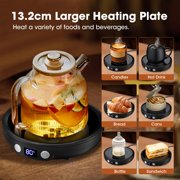 Black Cup Warmer - 3 Temperature Levels, 2-12H Timer, 4 Hours Automatic Shut-Off, Candle Warmer Plate