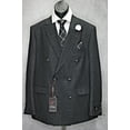 thumbnail image 2 of Mens Vitali Modern Fit Double Breasted Charcoal Textured Formal Suit, 2 of 7