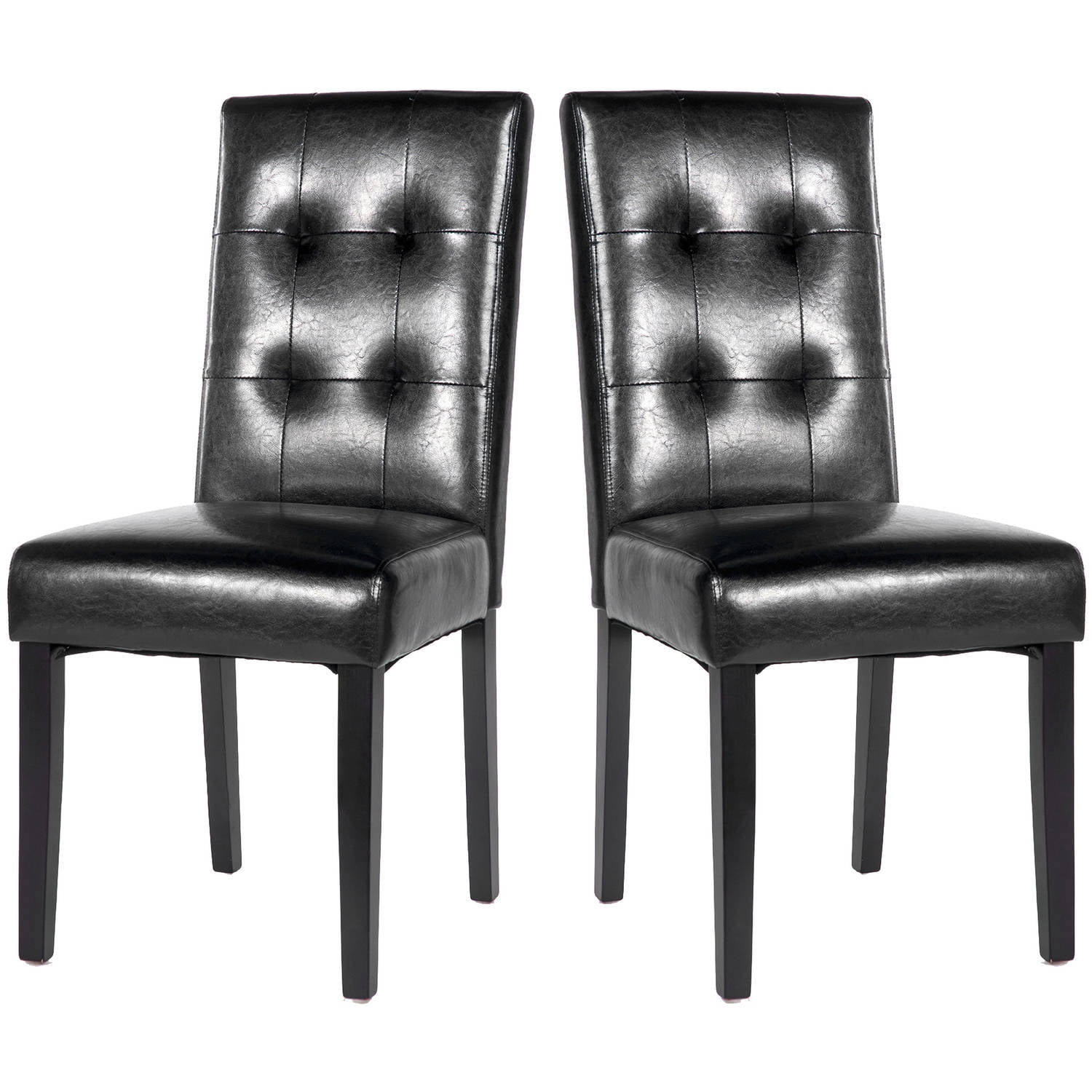 Merax Black PU Leather Upholstered Dining Chair with Wood