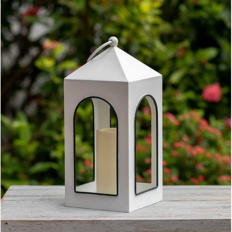 Better Homes & Gardens Decorative Small Wood & Metal Lantern, White -  Walmart.com