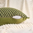 thumbnail image 3 of Unique Bargains Pack of 2 Chenille Soft Striped Modern Throw Pillow Covers Green Black, 3 of 7