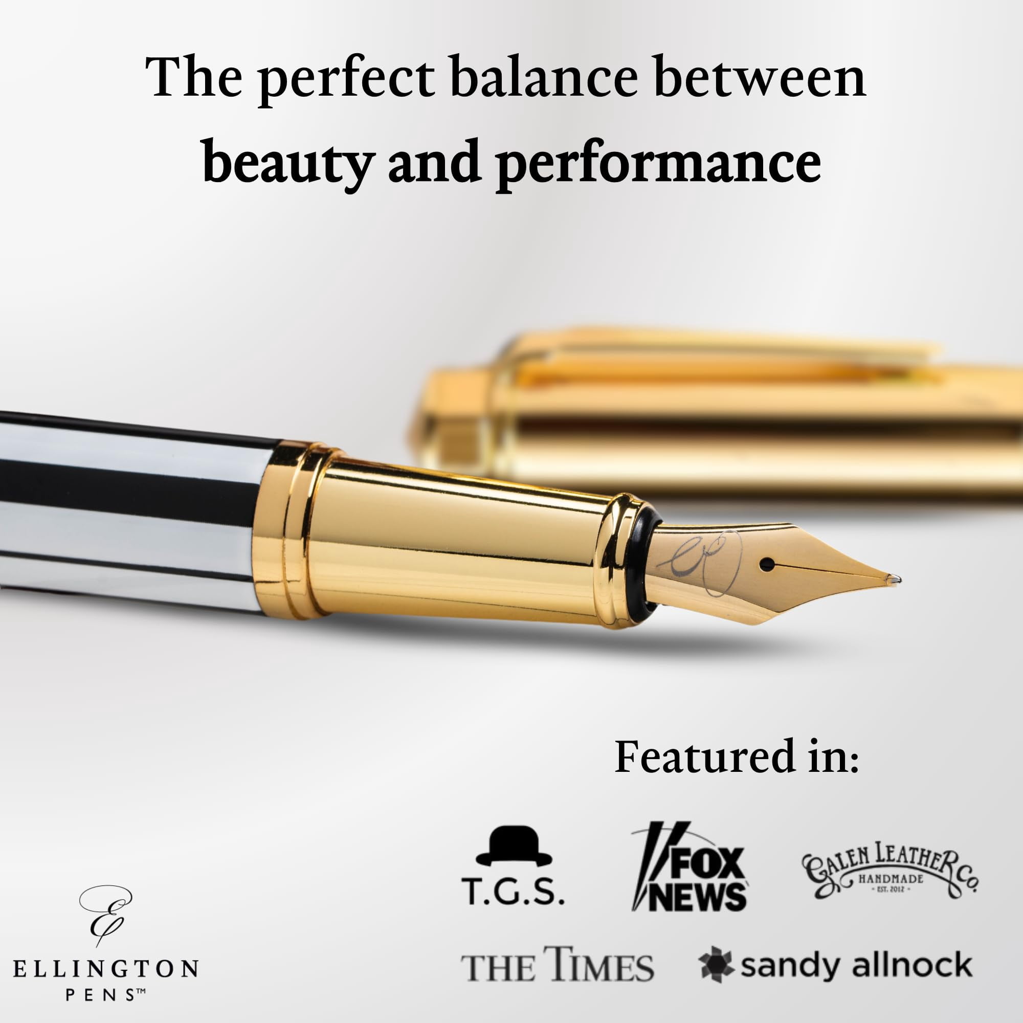 Ellington Pens Luxury Fountain Pen Set - Extra Fine Nib- Includes 3 Ink Cartridges, Refillable Ink Converter, Gift Box- Fountain Pens For Writing, Calligraphy, Journaling, Sketching (Master Chopin)