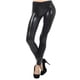 thumbnail image 1 of Leggings sexy de piel sintética brillante para mujer - Pantalones de club, ajuste ceñido, 92 % poliéster, 8 % elastano, 1 of 5