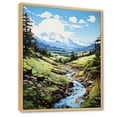 thumbnail image 2 of Designart "Summer Peaks Pastoral Green Mountain Serenity III" Cottage Floater Framed Wall Art Print, 2 of 7