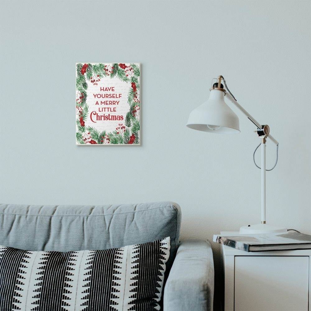 Lettered and Lined Stupell Industries Merry Little Christmas 10 in x 15 in Painting Art Prints, by Stupell Home Décor