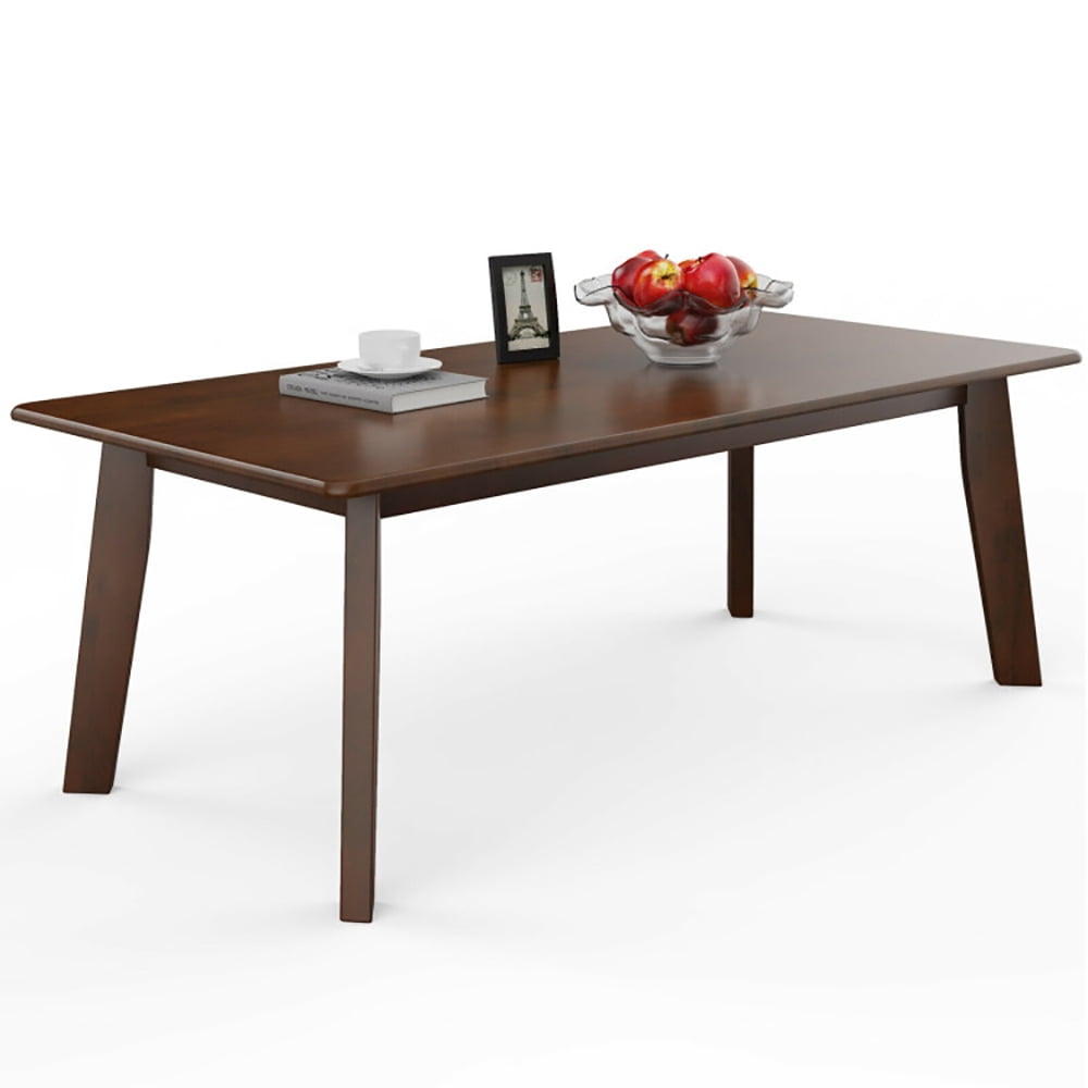 Finihen Wooden Coffee Table, Rectangular Coffee Table, Rectangular Modern Wooden Coffee Table with Rubber Leg, for Living Room, Reception Room, Brown