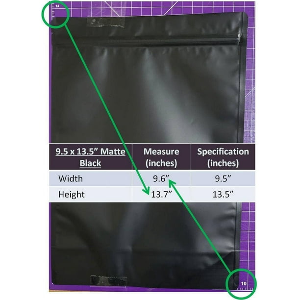 50 Pack Mylar Bags Food Storage Bags Extra Large XL 9.5X13.5 Inch Matte Black Gallon Zipper Stand Up Resealable Airtight Pouches Smell Proof Bags Aluminum Foil Bags 50 9.5x13.5BB Walmart Business Supp...