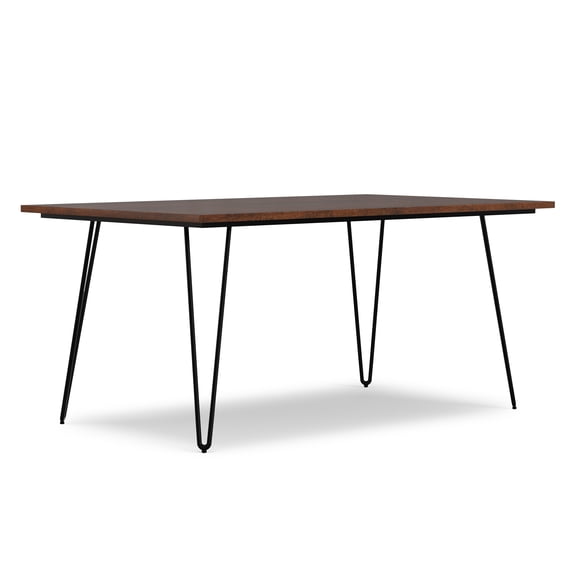 Simpli Home Simpli Home Hunter SOLID MANGO WOOD and Metal 66 inch x 40 inch Rectangle Industrial Dining Table in Umber Brown