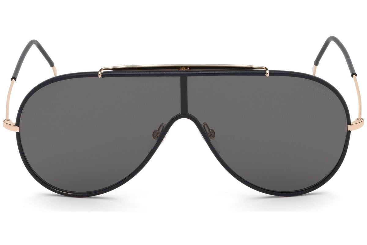 Tom Ford Shield Sunglasses TF671 Mack 48E Brown/Gold 137mm FT0671 