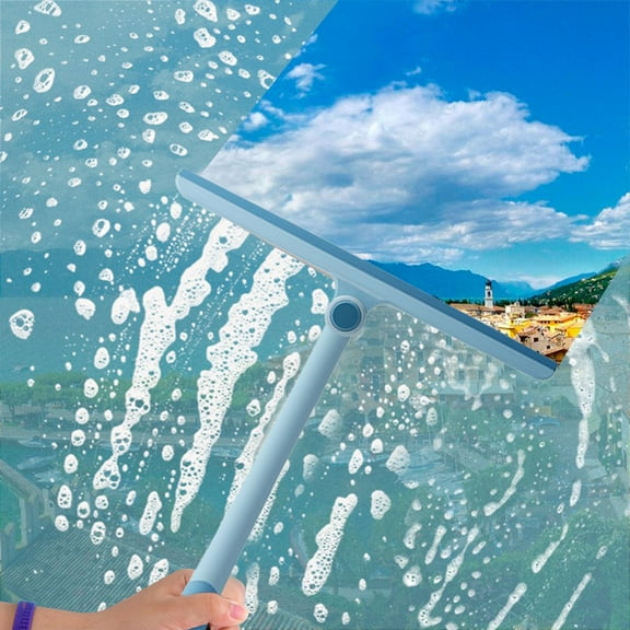 Gnmfd Shower Squeegee 13 Inch Rotatable Window Scraper, Bathroom Glass Door and Mirror Cleaner, 360° Rotating Shower Wiper for Tile Windows Car Windshield Cleaning