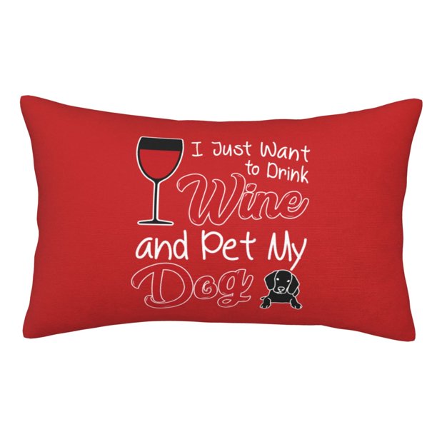Fotbe Funny Saying Wine Funda de Almohada Decorativa Estilo Occidental, Lujo en Algodón, Fundas para Almohadas King, Cojín Estampado para Decoración del Hogar-14"x20"