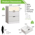 thumbnail image 2 of FANRAL Nightstand Set of 2,LED Nightstands with Charging Station,Fluted Design Bedside Table with RGB LED Lighting,Mid Century Modern Small Dresser with Storagee,White Night Stand, 2 of 7