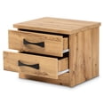 thumbnail image 2 of Baxton Studio Colburn Modern and Contemporary Oak Brown Finished Wood 2-Drawer Nightstand, 2 of 7